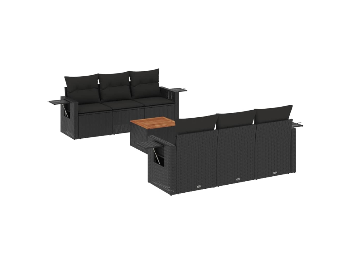 Garden Sofa Set, Garden Sofa Sets Vidaxl Preto Rattan / Vime (n/a)