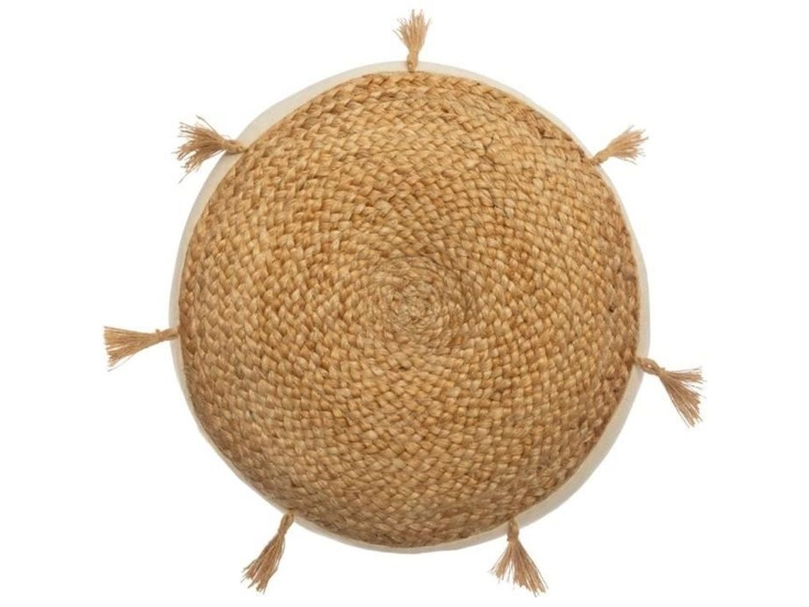 Almofada de Chão em Juta Ø 38 X a 8 Cm Bege