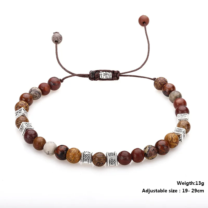 Pulseira Tibetana Budista De Contas De Sândalo, Pulseira De Corda Ajustável Tecida À Mão.