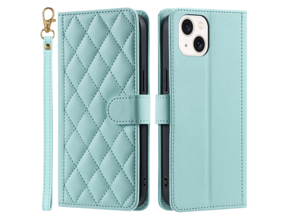 Capa Para Iphone 14 Plus Pele Sintética Verde