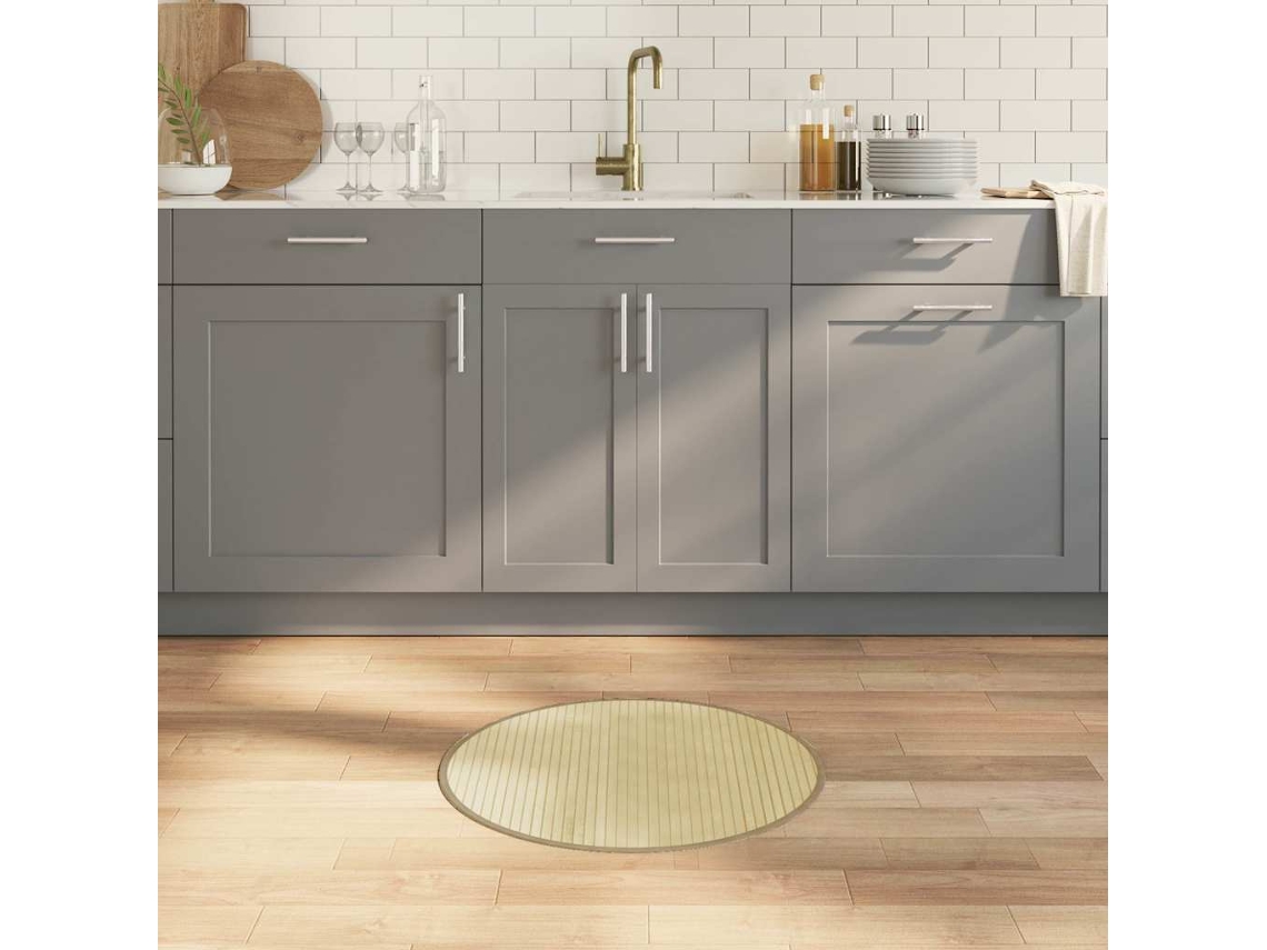 Vidaxl Tapete Redondo 60 Cm Bambu Natural Claro