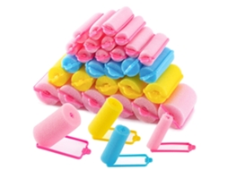 Conjunto 36 Rolos Espuma Cabelo – Enroladores Sem Calor – Modelador Caracóis – 4 Tamanhos – Espuma – Amarelo/rosa/azul