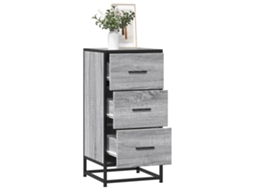 Vidaxl Aparador 35,5x35x76 Cm Deriv. De Madeira/metal Cinzento Sonoma