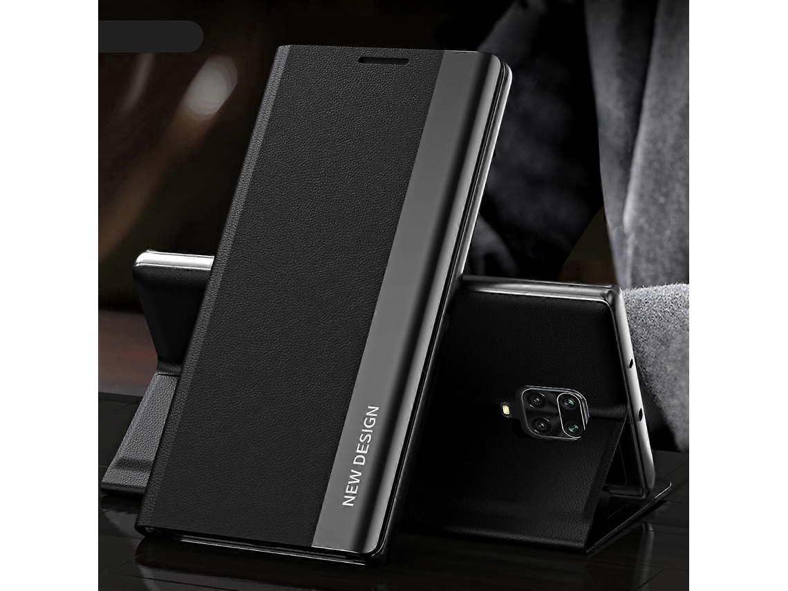 Capa De Couro Ultrafina Com Aba Horizontal, Revestimento Eletroplástico E Suporte, Em Aço Inoxidável, Para Xiaomi Redmi Note 9 Pro Max / Note 9 Pro /