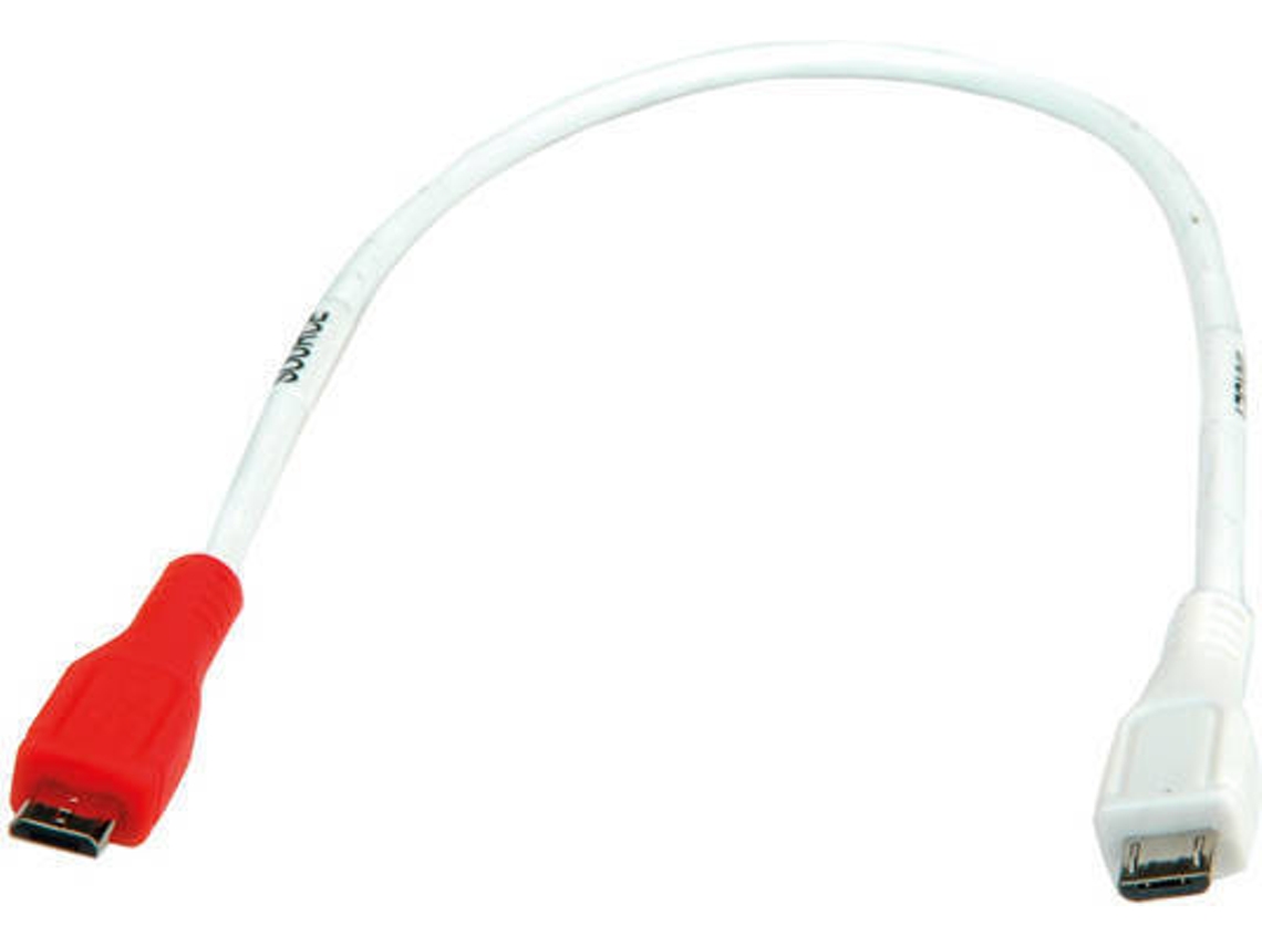 Cabo de Dados VALUE (Micro USB B - Micro USB B - 30 cm - Branco)