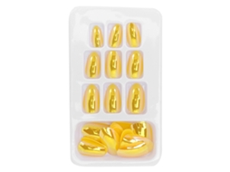 24 Unhas Postiças Longas em Formato de Caixão com Glitter Bailarina para Salões de Nail Art DIY, 12 Tamanhos Lg09