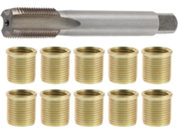 Kit De Reparo Rosca Vela Ignição M14x125, 11 Peças, Machos E Insertos Metálicos, Ferramenta