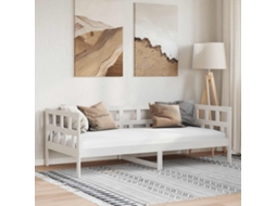 Vidaxl Sofá-cama 90x190 Cm Madeira De Pinho Maciça Branco