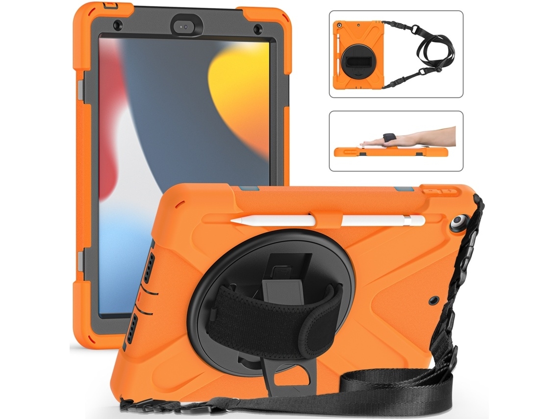 Lurelia Capa Protetora Para Ipad De 10,2 Polegadas Laranja (2021/2020/2019), Anti-queda, Suporte Dobrável