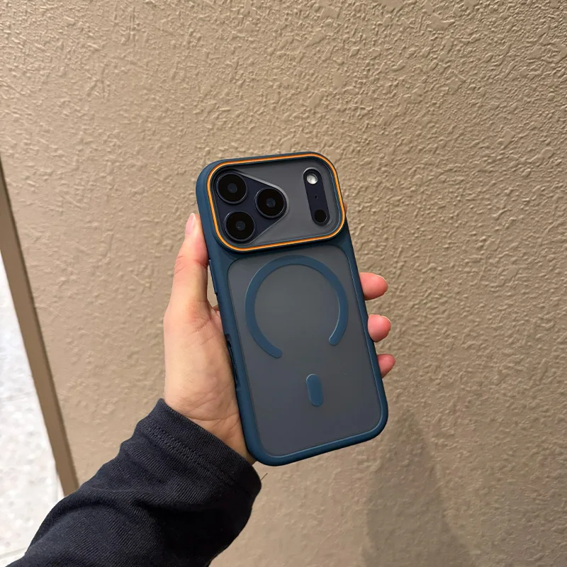 Capa Protetora Fosca Semitransparente Com Moldura Resistente A Impactos (para Iphone 15 Plus Azul)