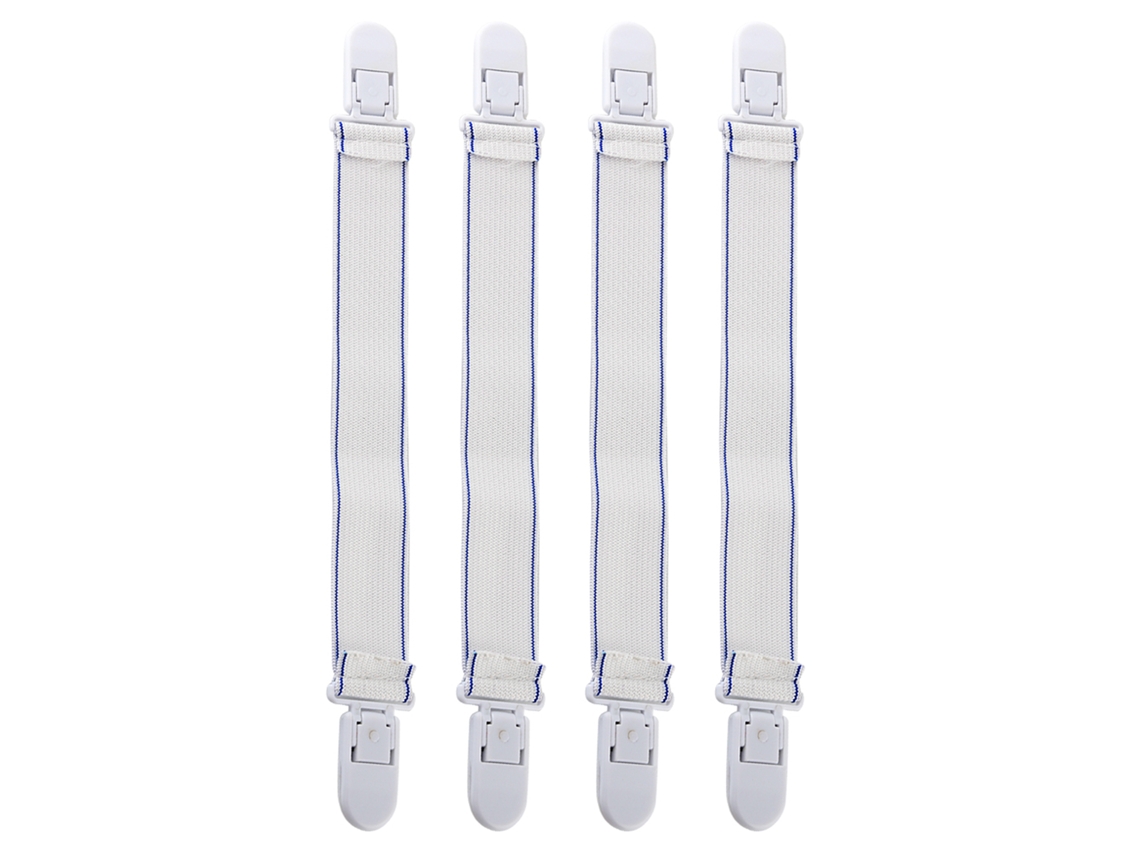 Conjunto de 4 Cintas Lençol Clip Grippers Fino Plano para Colchão