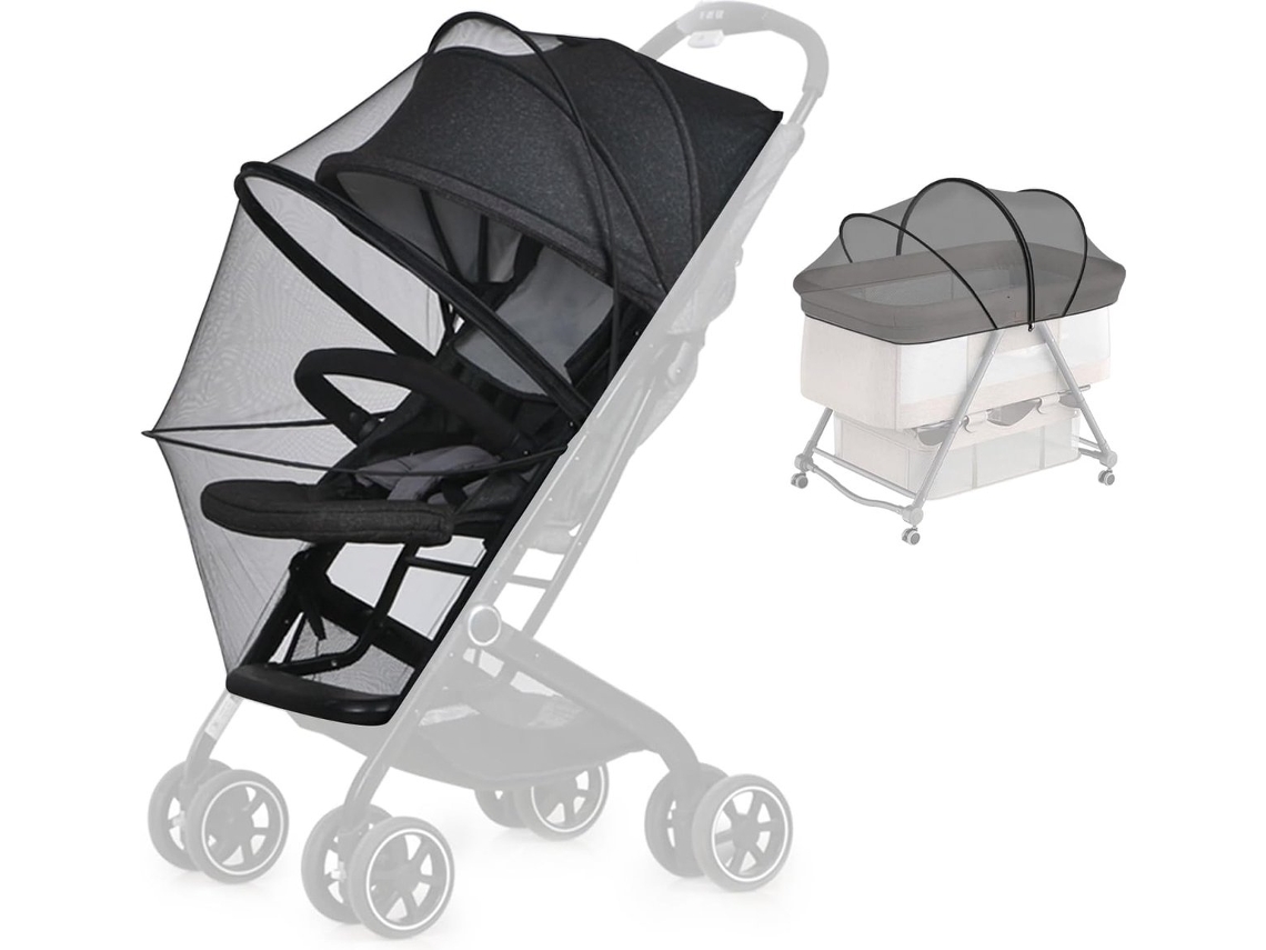 Mosquiteiro para Carrinho de Bebê, Conforto e Berço, Preto AQUAFORGE