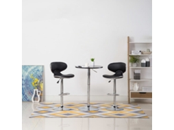 Vidaxl Bancos De Bar 2 Pcs Couro Artificial Preto
