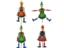Primerox 4pcs Brinquedos Marionete com Corda Boneca de Madeira Divertida Decoração Suspensa