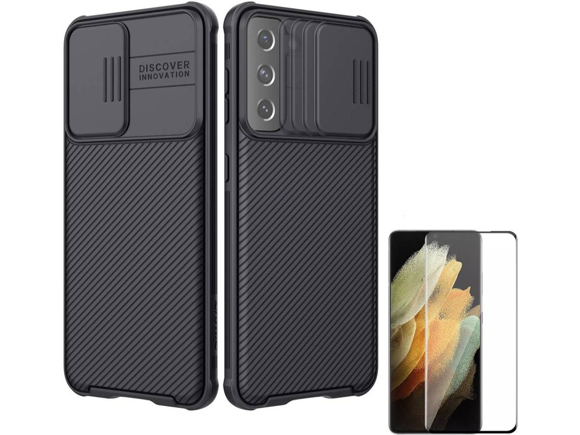 Capa e Pelicula Samsung S21 Plus Nillkin Camshield Preto