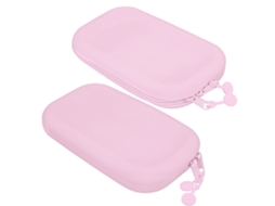 Bolsa De Lápices Ligera De Silicona Tamaño Pequeño Fácil De Usar Para Escuela, Oficina Y Viaje Color Rosa