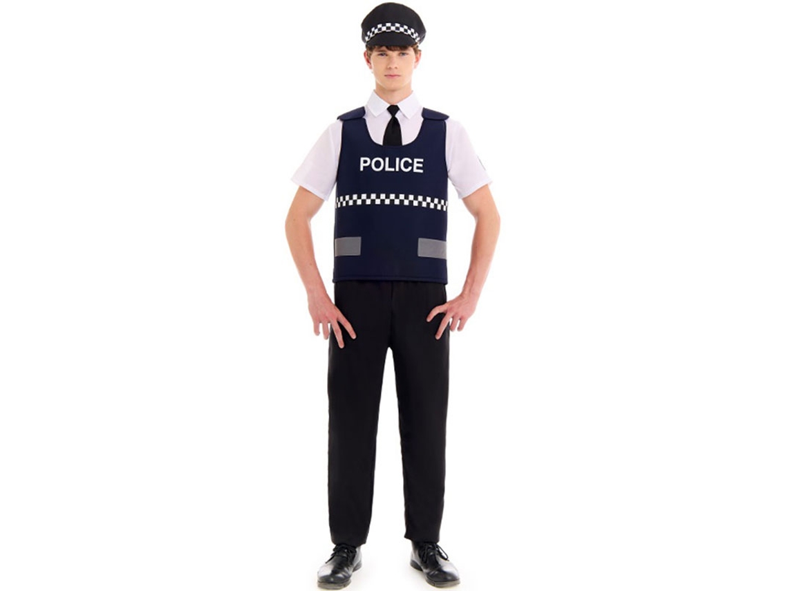 Colete de fantasia de polícia para homens