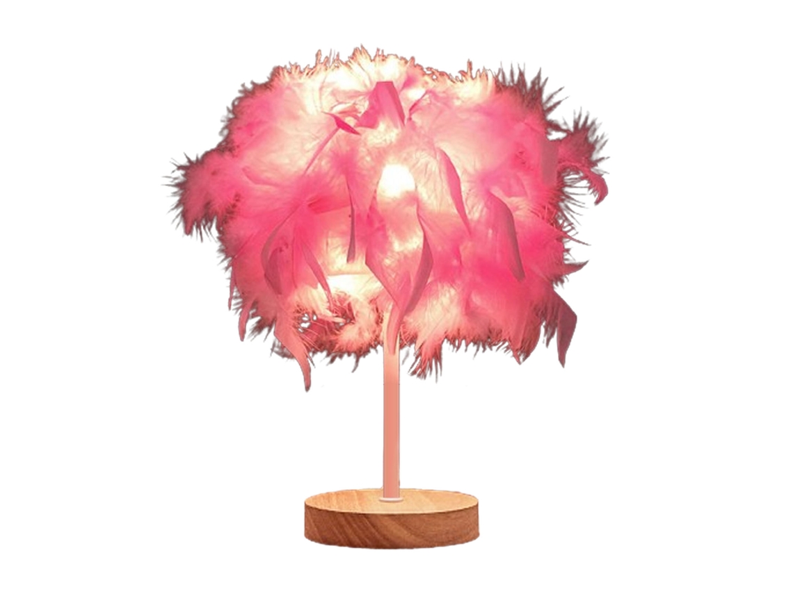 2026 lâmpada de Mesa Plumas Luxo Leve Lâmpada de Quarto Luz Noturna Decoração de Sala Festa Casamento Rosa