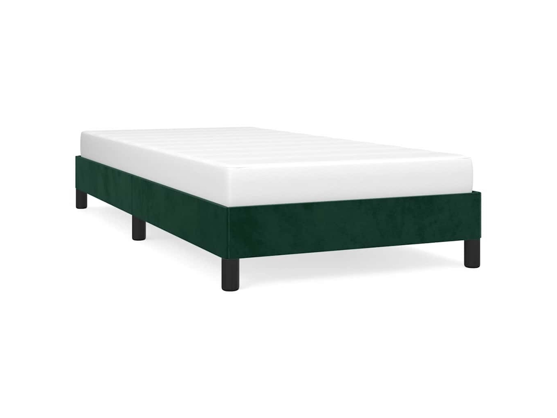 Estrutura de Cama Hanko em Veludo Verde Escuro (100x200 cm)