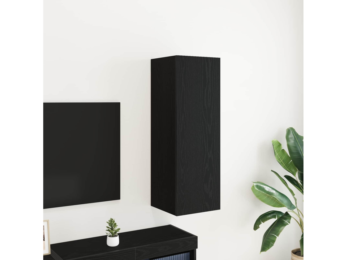 Vidaxl Gabinete De Tv De Parede 30,5 X 30 X 90 Cm Carvalho Preto