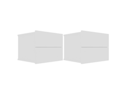 Conjunto de 2 Mesas Cabeceira Derivada Madeira Branco MAISON EXCLUSIVE 40x30x30 cm