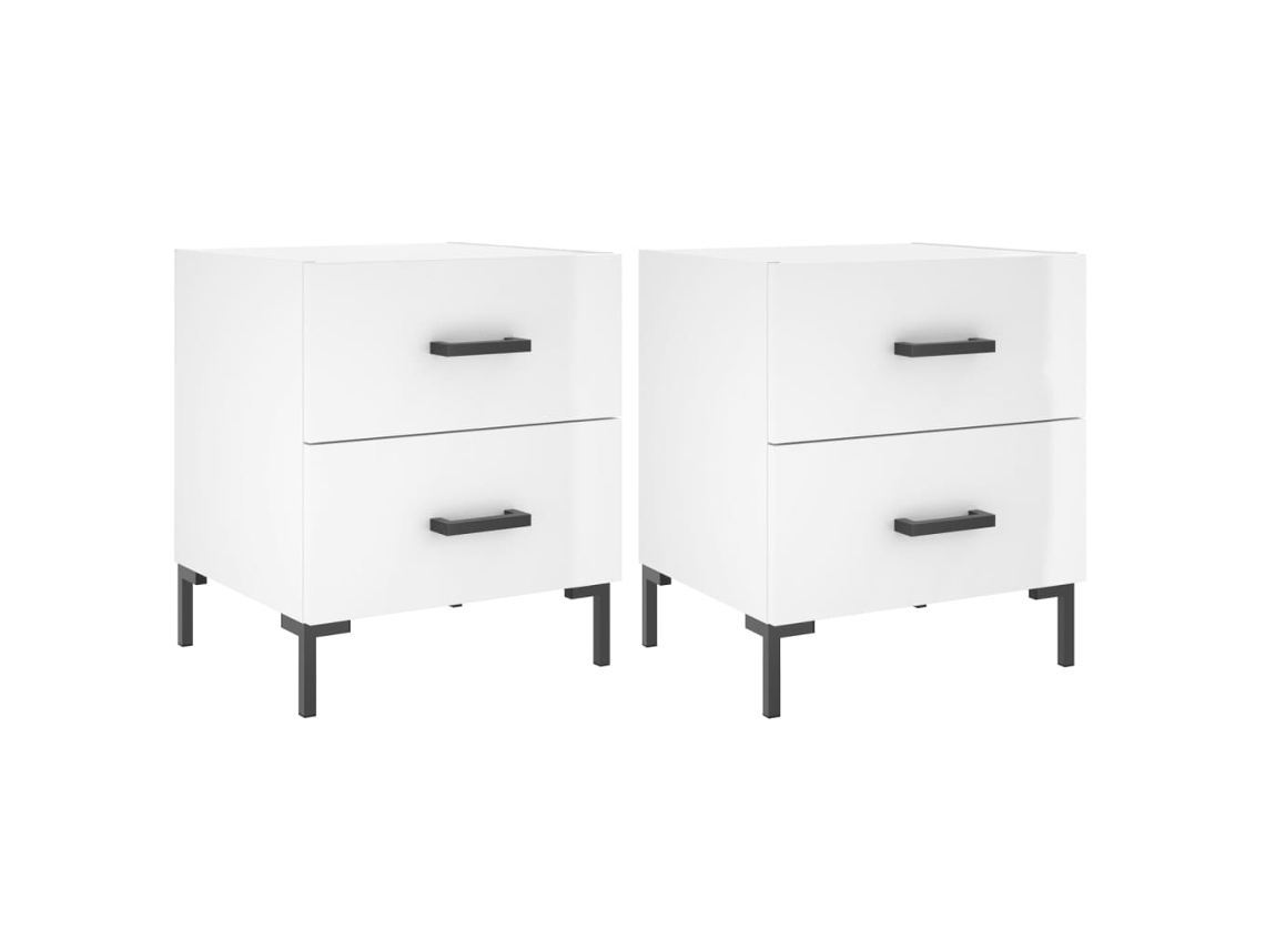 Bedside Cabinet, Bedside Cabinets Vidaxl Branco Madeira Processada (n/a)