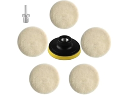 Conjunto De Discos Polimento Lã, 3 Polegadas, 7 Peças, Pequenas