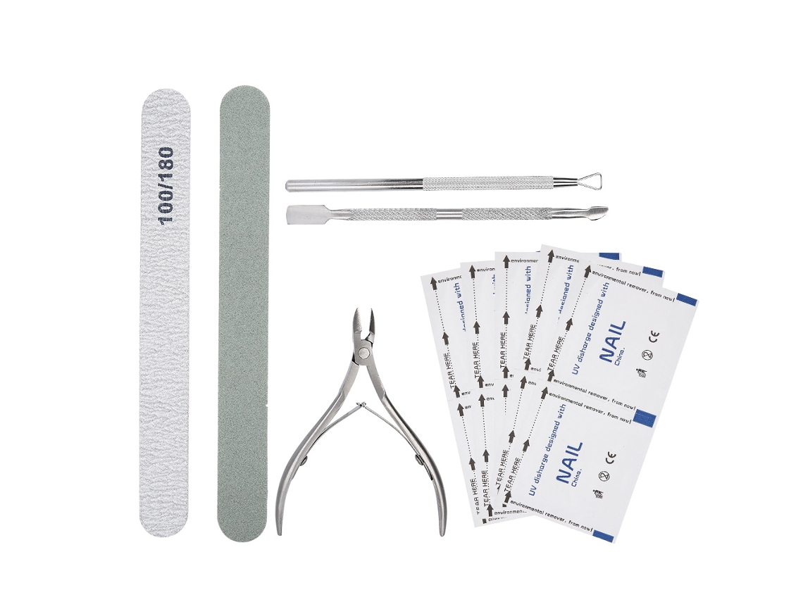 2026altiro-kit De Ferramentas De Manicura: Lixa De Unhas, Tesoura De Cutículas, Empurrador De Aço E Ferramenta De Remoção De Esmalte