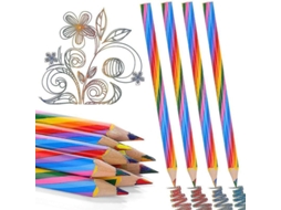 Lápis De Cor Arco-íris 12 Unidades, 4 Em 1, Para Desenho, Pintura E Esboço Cag