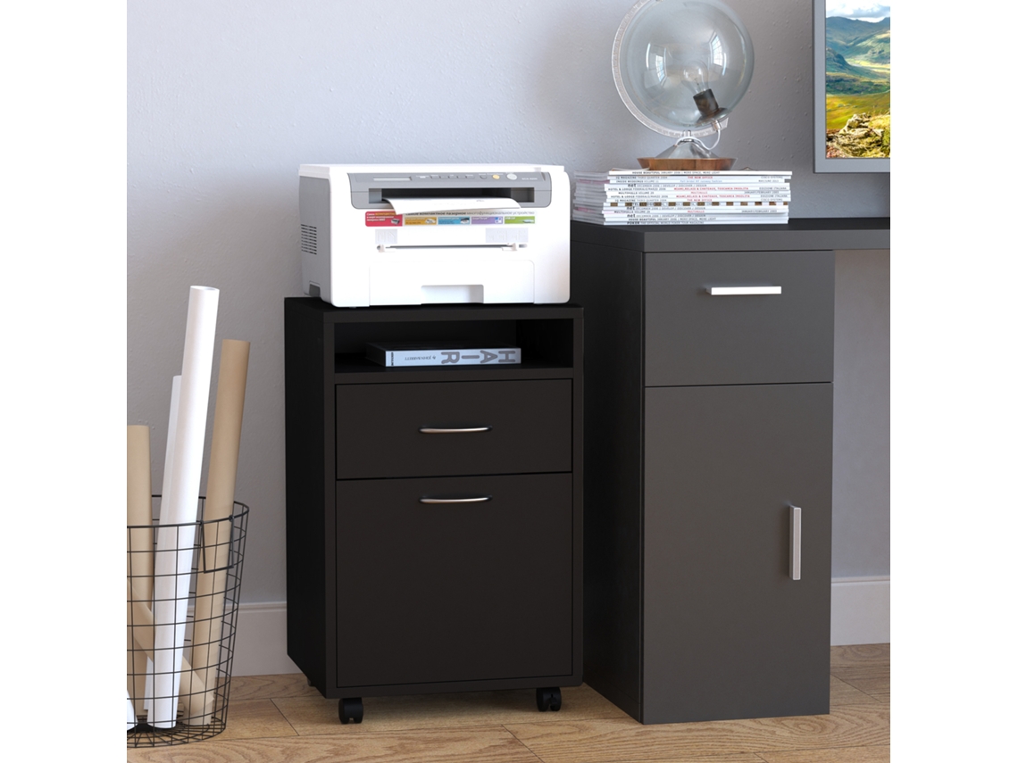 Roll Container Drawer Container Container, 1 Compartment, 1 Shelf, 1 Drawer, 40 Cm X 3 Cm X 60 Cm, Black