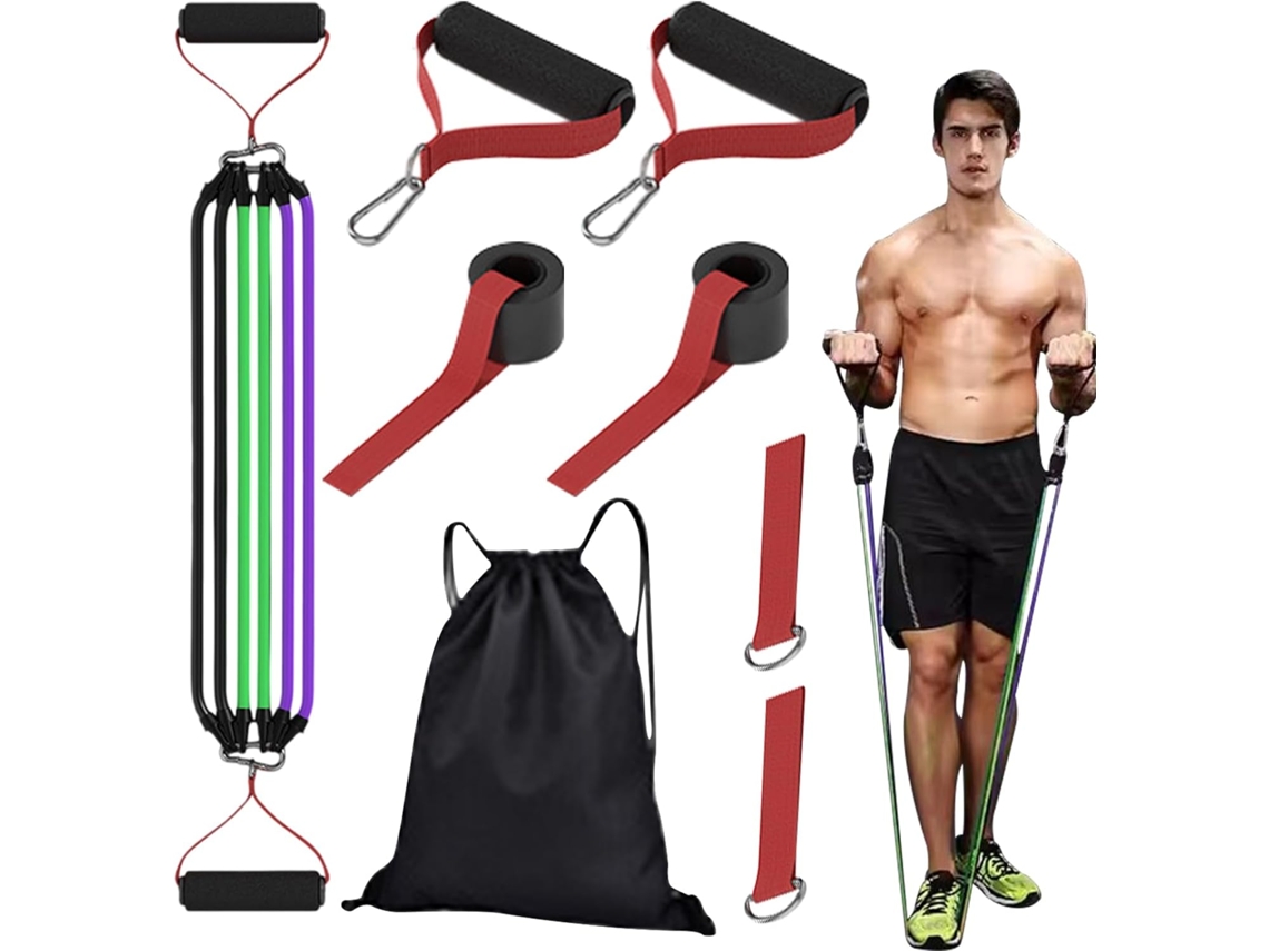 Conjunto De Faixas Elásticas Resistência Para Exercícios Físicos | Acessórios Látex Natural | Equipamento