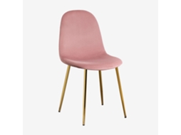 Sklum Pack De 4 Cadeiras De Jantar Glamm Poliéster     Dourado                  Velluto Rubor                               Veludo