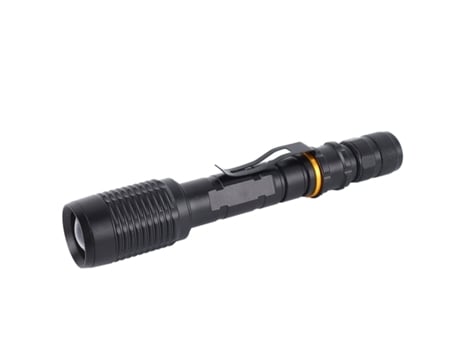 Lanterna Super Brilhante Com Zoom Liga De Alumínio Lanterna Portátil Led Para Campismo Caminhada Exploração Preta