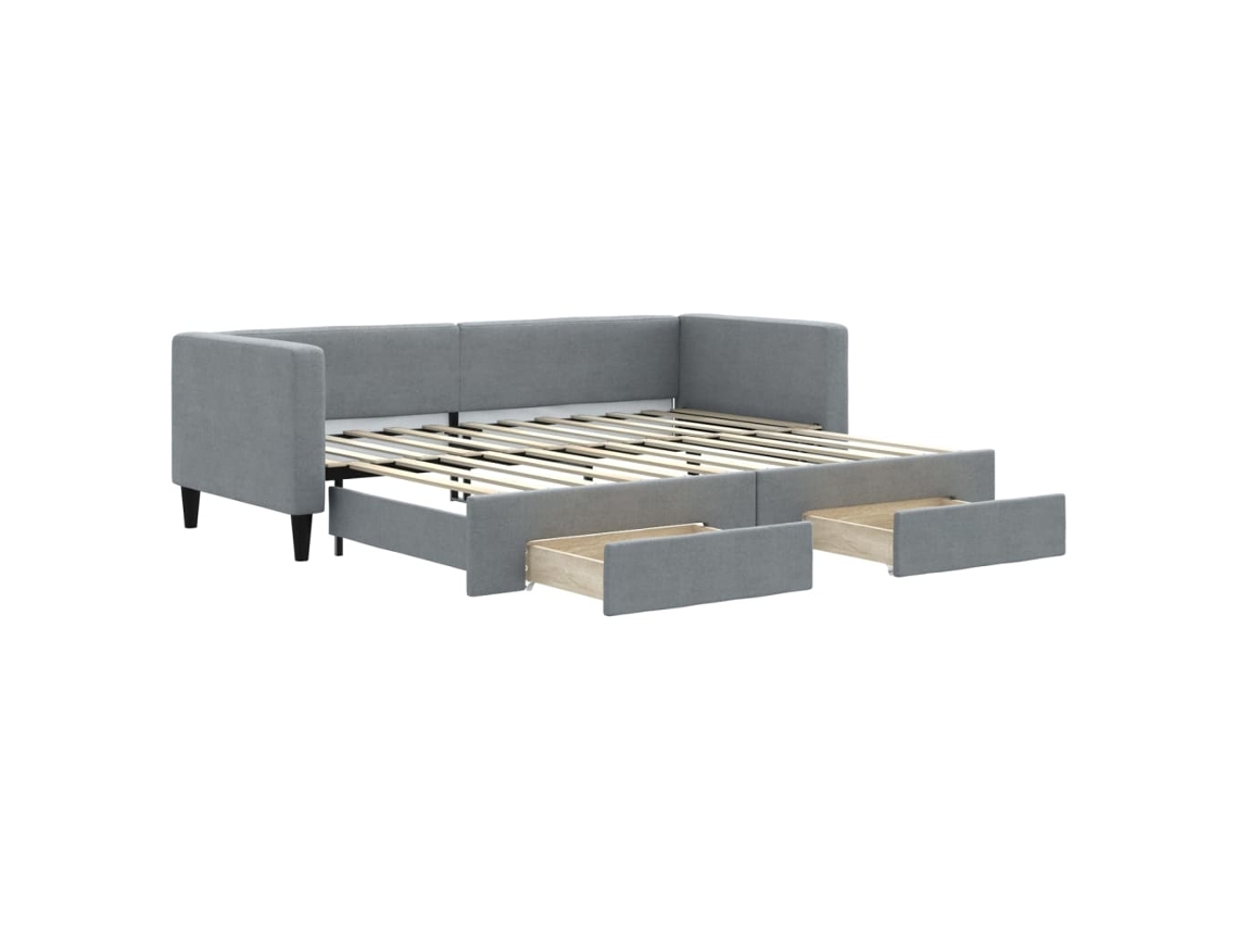 Daybed With Trundle, Daybeds With Trundles Vidaxl Cinzeto Tecido (80 X 200 Cm)