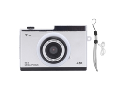 Câmera Digital Compacta Retrô 48m 1080p Zoom 8x Wifi Mp3 Filtros Molduras Prata