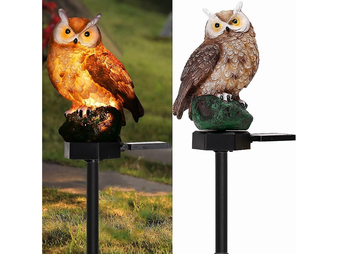 Luminária Solar Decorativa AQUAFORGE em Formato de Coruja, Resina, à Prova D'água para Jardim
