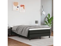 Vidaxl Cama Com Molas/colchão 120x200 Cm Couro Artificial Preto