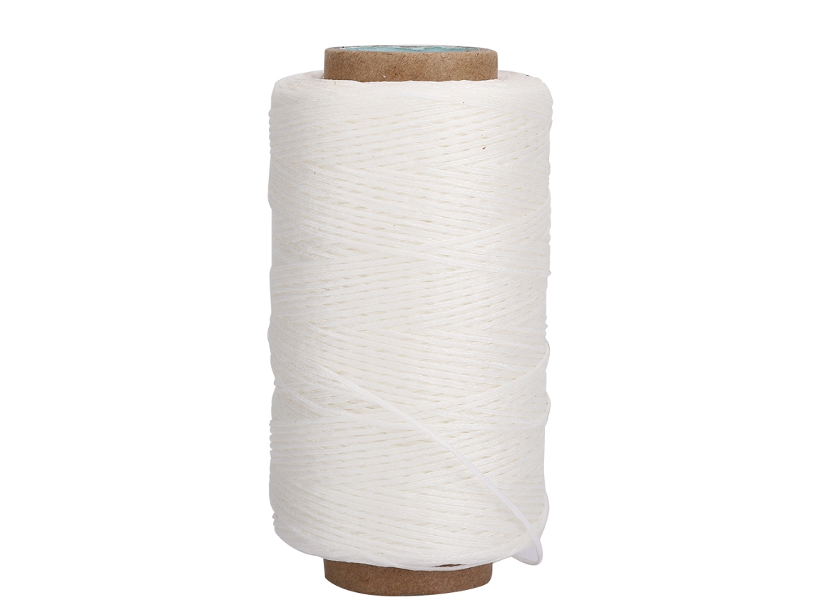 Fio Encerado 150d 250m Cordão Plano Para Costura Manual Acessórios De Artesanato Em Couro Diy Branco