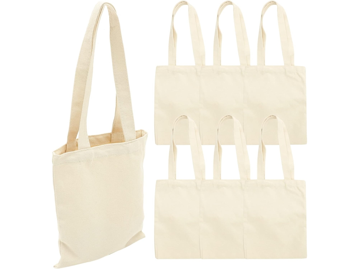 Conjunto de 6 Sacolas Grandes Lona para Lazer Tecido Portáteis e Resistentes Mulheres, Ideais CHABERLU