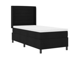 Conjunto 1 Cama Box Vidaxl Preto Tecido (200 X 80 Cm)