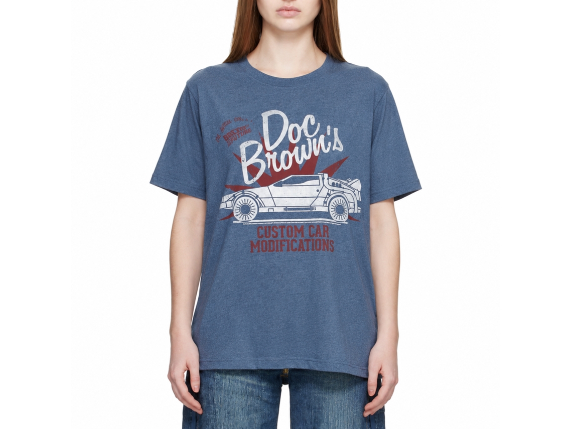 Rockinstone Back To The Future Movie Custom Stuff Heather Indigo Adult T-shirt Size:xxxl
