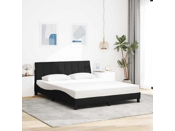 Vidaxl Estrutura De Cama Sem Colchão Hanko 160x200 Cm Tecido Preto