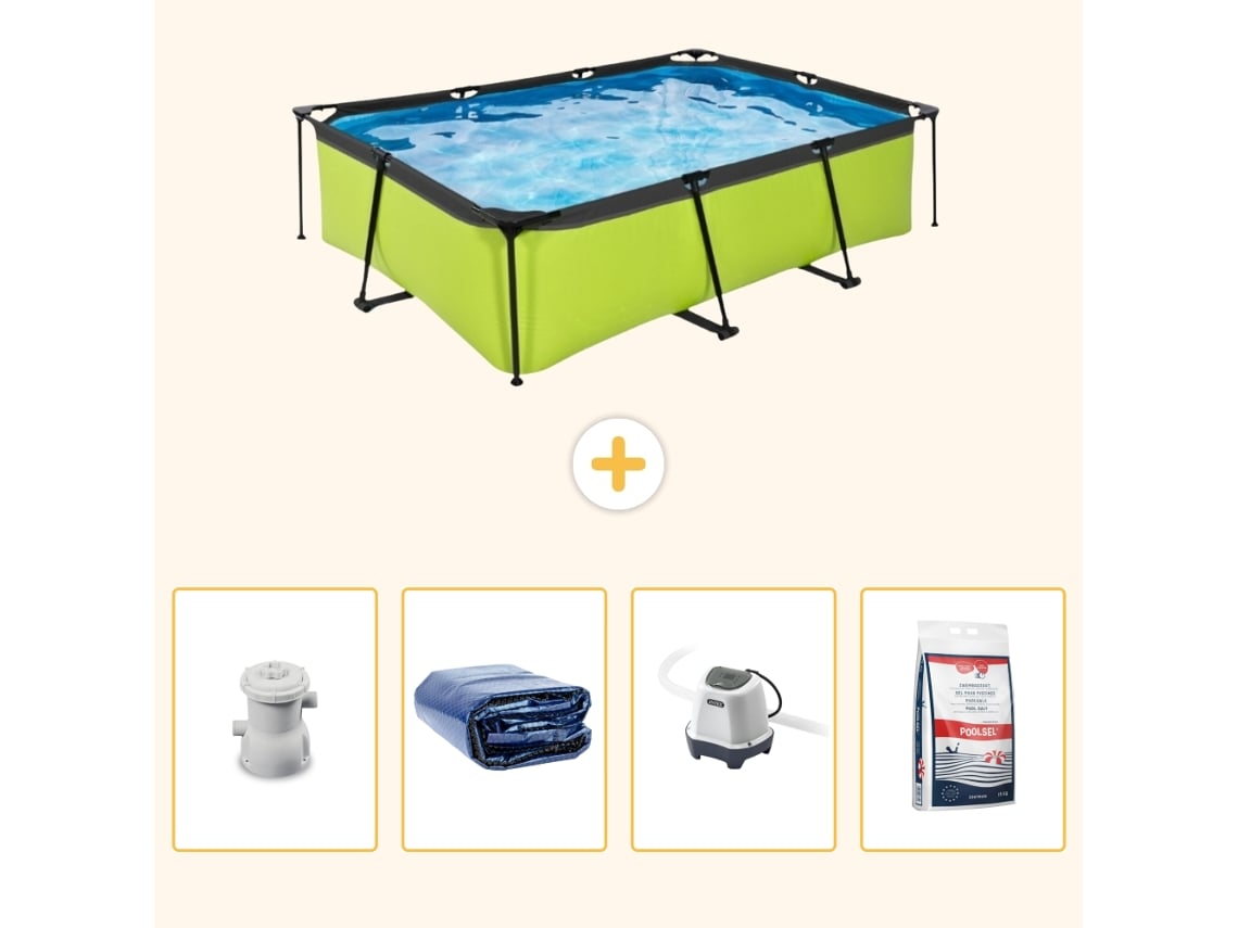 Piscina Exit Retangular 220x150x65 Cm 5 peças Scb54 EXIT TOYS