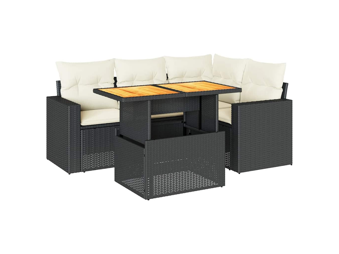 Garden Sofa Set, Garden Sofa Sets Vidaxl Preto Rattan / Vime (n/a)