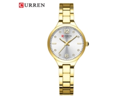 Relógio de Quartzo Feminino de Luxo com Mostrador Pequeno e Elegante. MDUG (dourado e Branco)
