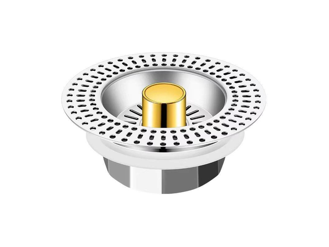 Pia De Aço Inoxidável Com Ralo Retrátil, Filtro Ampliado E Núcleo Interno Substituível Para Prevenção De Odores E Entupimentos Em Pias De Cozinha.
