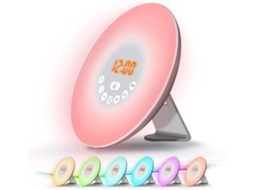 Lurelia Despertador Com Rádio, Controlo Por Toque, 6 Sons Naturais, 7 Cores, Nascer E Pôr Do Sol