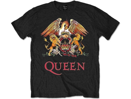 T-Shirt QUEEN Classic Crest preta XL