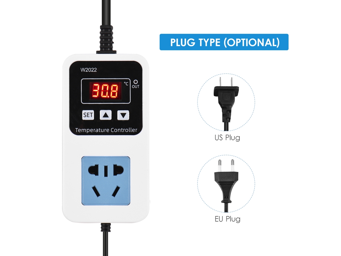 Controlador de Temperatura Eletrônico inteligente com display digital e sensor à prova d'água 1500W