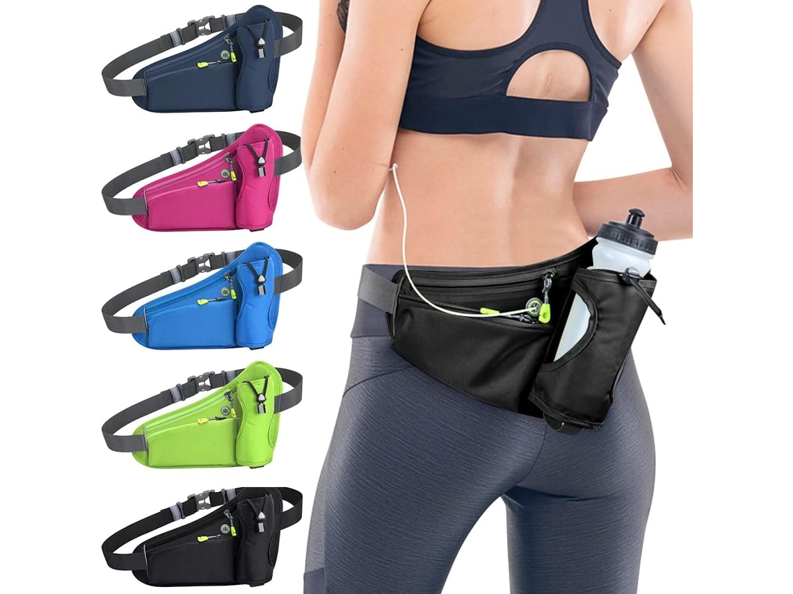 Pochete Esportiva AQUAFORGE impermeável refletiva porta garrafa e entrada para fone para corrida